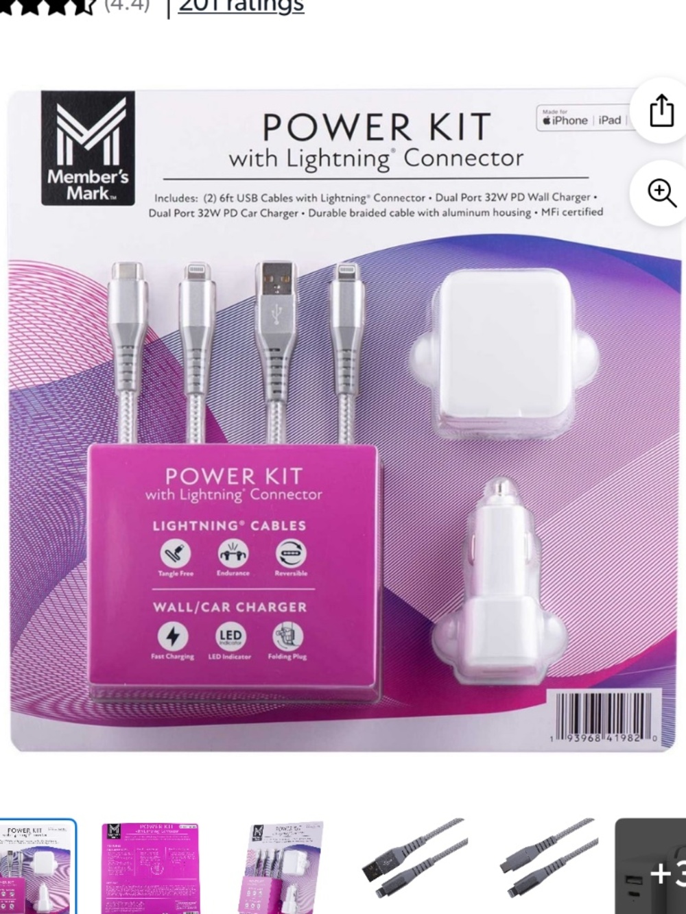 Members Mark Power Kit With Lightning Connector